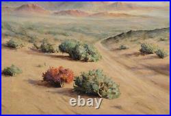 Vintage Mid Century Modern California Desert Oil Painting Signed Larry Stults