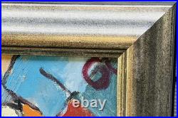 Vintage Mid Century Modern Oil Canvas Still Life Painting Signed Original Art