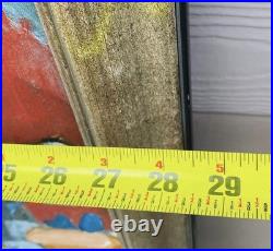 Vintage Mid Century Modern Oil Canvas Still Life Painting Signed Original Art