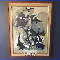Vintage Mid Century Modern Original Abstract Oil Painting Signed And Dated