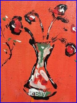 Vintage Mid Century Modern Pop Art Abstract Still Life Oil Painting