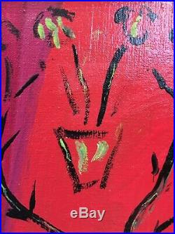 Vintage Mid Century Modern Pop Art Abstract Still Life Oil Painting