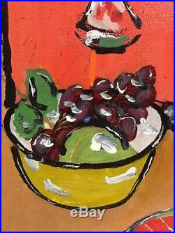 Vintage Mid Century Modern Pop Art Abstract Still Life Oil Painting