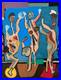 Vintage Mid Century Modern Surrealist Painting Abstract Expressionist Signed Art