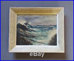 Vintage Mid-Century Oil Seascape Painting