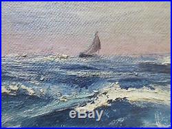 Vintage Mid-Century Oil Seascape Painting