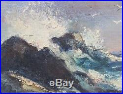 Vintage Mid-Century Oil Seascape Painting