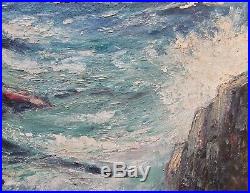 Vintage Mid-Century Oil Seascape Painting