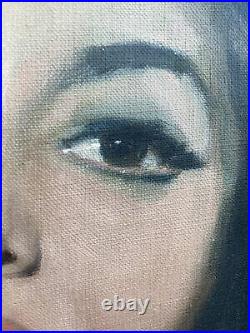 Vintage Mid Century Original Oil Painting Sophia Loren Gypsy Portrait Signed