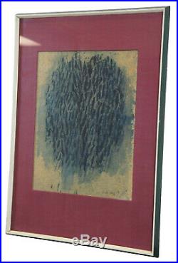 Vintage Mid Century Signed 1959 Abstract Watercolor Painting on Paper