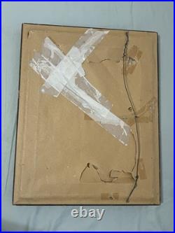 Vintage Mid-Century Village Scene Original Acrylic Painting Art Framed Signed