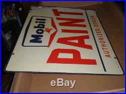 Vintage Mobil Paint Double Sided Metal Large 2' x 3' Sign with Pegasus Logo RARE