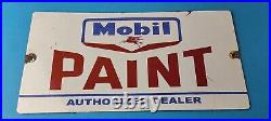 Vintage Mobil Porcelain Sign Dealer Pegasus Gas Pump Service Paint Sign