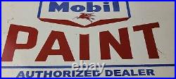 Vintage Mobil Porcelain Sign Dealer Pegasus Gas Pump Service Paint Sign