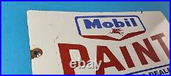 Vintage Mobil Porcelain Sign Dealer Pegasus Gas Pump Service Paint Sign