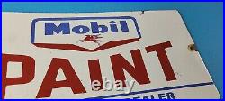 Vintage Mobil Porcelain Sign Dealer Pegasus Gas Pump Service Paint Sign