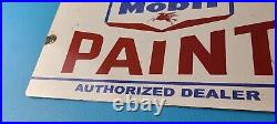 Vintage Mobil Porcelain Sign Dealer Pegasus Gas Pump Service Paint Sign