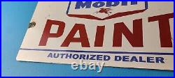 Vintage Mobil Porcelain Sign Dealer Pegasus Gas Pump Service Paint Sign