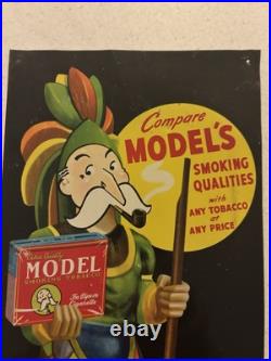 Vintage Model's Tobacco Painted Tin Sign All Original Early 20Th Century