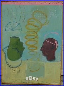 Vintage Modern Abstract Brutalist POP ART Oil Painting Ben Brandt COSMIC RAY