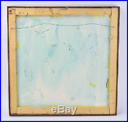 Vintage Modern Abstract Oil Painting in Artist Made Painted Frame Signed