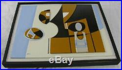 Vintage Modern Geometric Abstract Assemblage Painting Sculpture Signed Mack