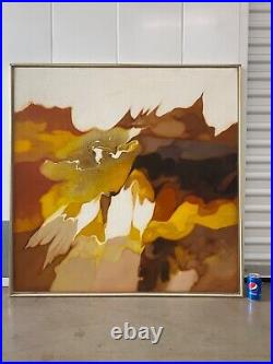 Vintage Modern Minimalist Abstract Expressionist Oil Painting, Signed 1970s