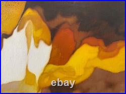 Vintage Modern Minimalist Abstract Expressionist Oil Painting, Signed 1970s