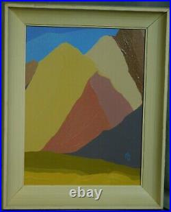 Vintage Modern Miriam Ruth Sernoff Abstract Colorist Israeli Landscape Painting