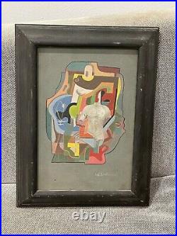 Vintage Modern Surrealist Sill Life Abstract Painting Signed Suedmeyer