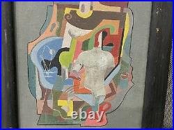 Vintage Modern Surrealist Sill Life Abstract Painting Signed Suedmeyer