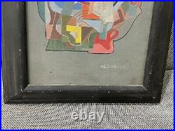 Vintage Modern Surrealist Sill Life Abstract Painting Signed Suedmeyer