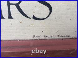 Vintage Moms Diner Pie Sign Folk Art Painted 3D Black Birds In Pie Artist Signed