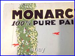 Vintage Monarch Paint Advertising Sign -Hand Painted Cardboard