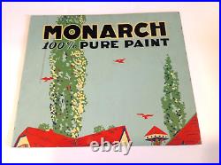 Vintage Monarch Paint Advertising Sign -Handpainted Cardboard