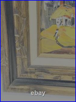 Vintage Morris Katz 1977 Framed Painting On Board Signed, Dated And Framed