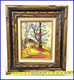 Vintage Morris Katz 1977 Framed Painting On Board Signed, Dated And Framed