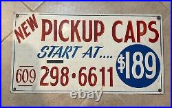 Vintage NJ Hand Painted Pickup Truck Cap & Chicken Breast Advertising Sign