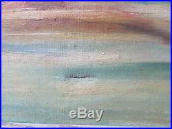 Vintage Nautical Maritime Oil Painting 1925 Seascape Tropical Boat Framed Signed