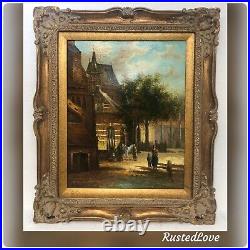 Vintage Neil Boren Oil Painting Framed Signed European Street Scene Discounted