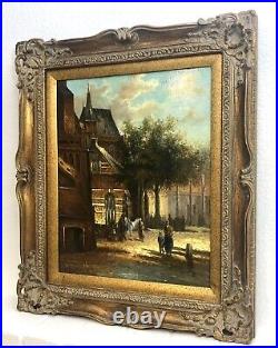 Vintage Neil Boren Oil Painting Framed Signed European Street Scene Discounted