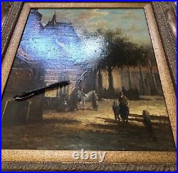 Vintage Neil Boren Oil Painting Framed Signed European Street Scene Discounted