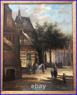 Vintage Neil Boren Oil Painting Framed Signed European Street Scene Discounted