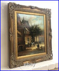 Vintage Neil Boren Oil Painting Framed Signed European Street Scene Discounted