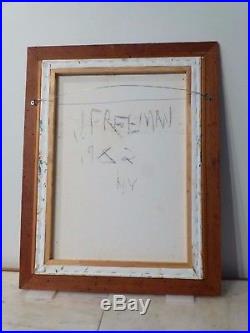 Vintage Neo Expressionist Oil Painting MID Century Modern Signed Freeman