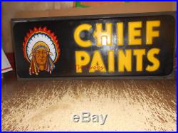 Vintage Neon Products Chief Paints Lighted Sign 30