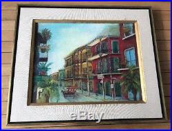 Vintage New Orleans Painting Bourbon St French Quarter 1974 Signed Jaszkowski