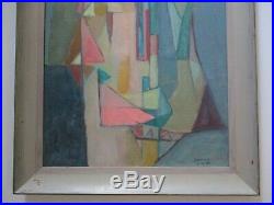 Vintage North MI Painting Abstract Expressionism Cubism Modernism Cubist Signed