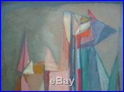 Vintage North MI Painting Abstract Expressionism Cubism Modernism Cubist Signed