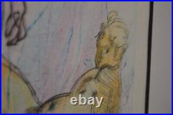 Vintage Nude Male Art Gay Interest Boys At The Pool Signed Numbered Watercolor